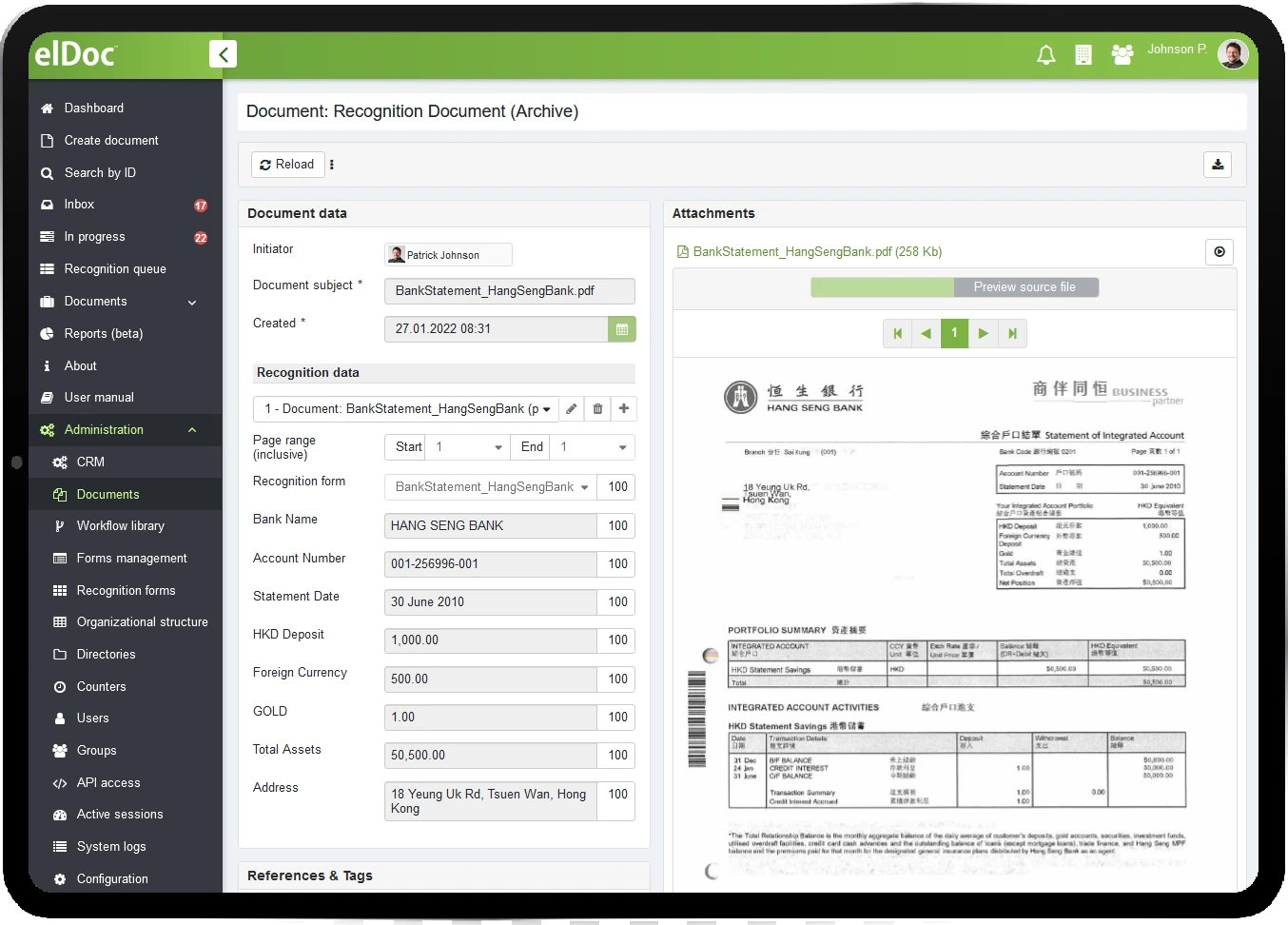 elDoc-BankStatement-HangSengBank